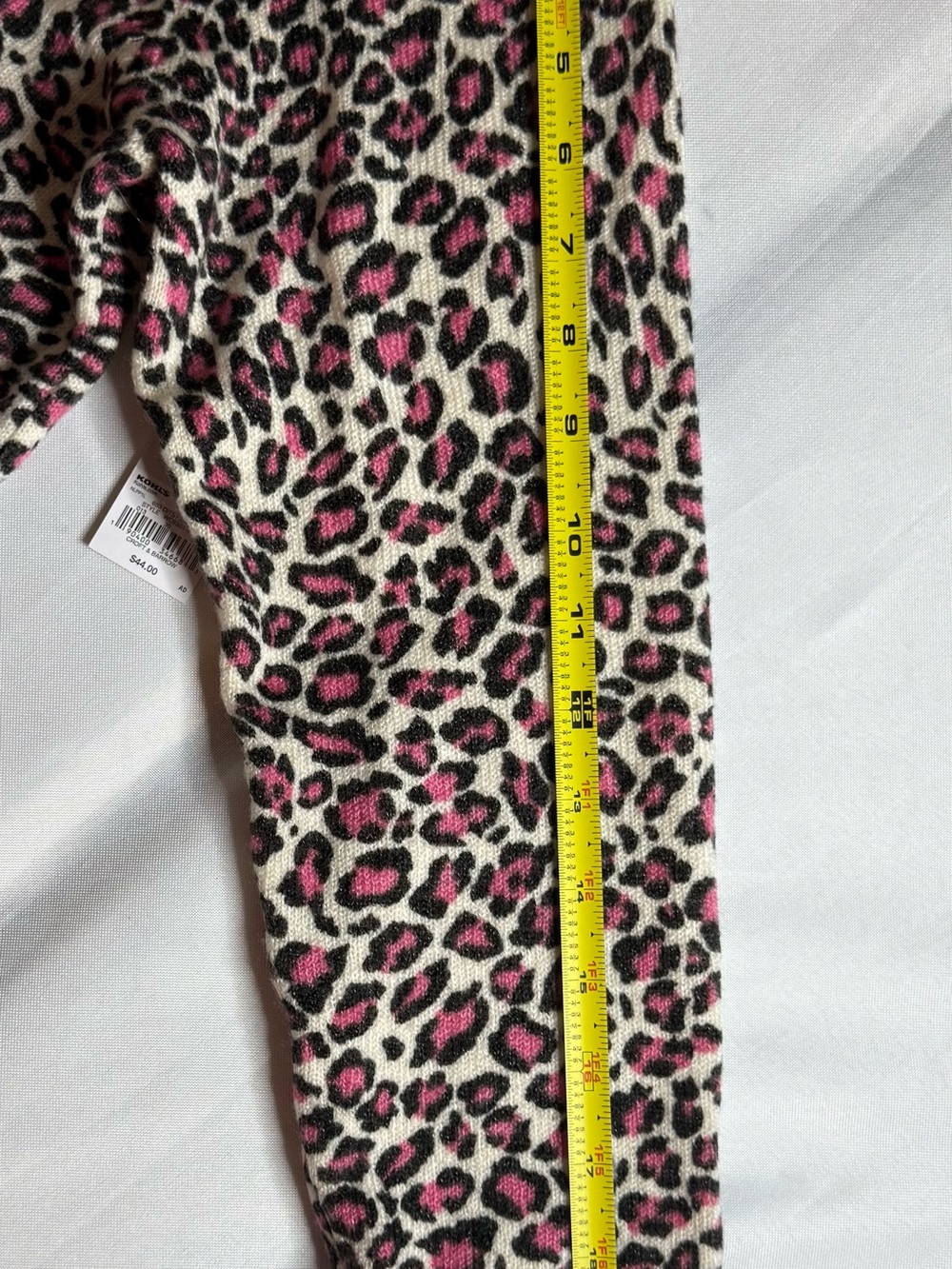 croft & barrow Cream and Pink Leopard Print Crew Neck Sweater - Picture 11 of 13